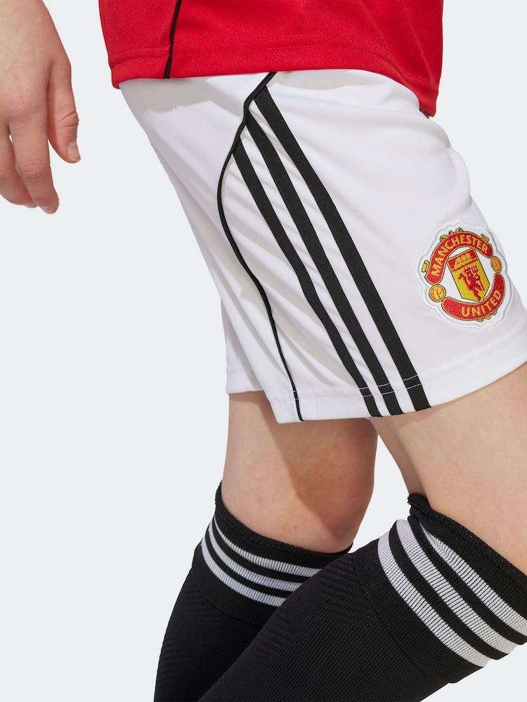 adidas White Manchester United 25/26 Home Shorts - Image 4 of 4