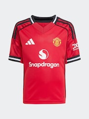 adidas Red Mini Kids Manchester United 25/26 Home Kit - Image 8 of 10