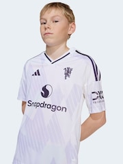 adidas White Kids Manchester United 25/26 Away Jersey - Image 5 of 6