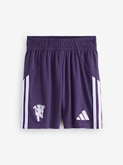 adidas Plum Purple Kids Manchester United 25/26 Away Shorts - Image 1 of 1