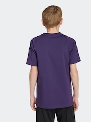 adidas Plum Purple Kids Manchester United Tiro 25 Competition Cotton T-Shirt - Image 2 of 6