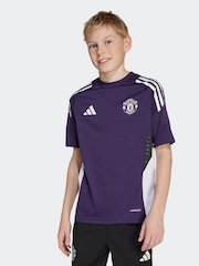 adidas Plum Purple Kids Manchester United Tiro 25 Competition Training Jersey - Image 1 of 7