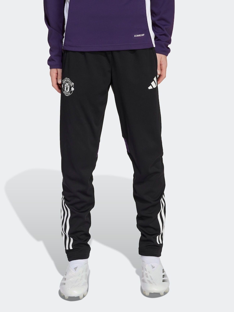 adidas Black/Purple Kids Manchester United Tiro 25 Competition Training Joggers - Image 1 of 6 adidas Black/Purple Kids Manchester United Tiro 25 Competition Training Joggers - Image 1 of 6