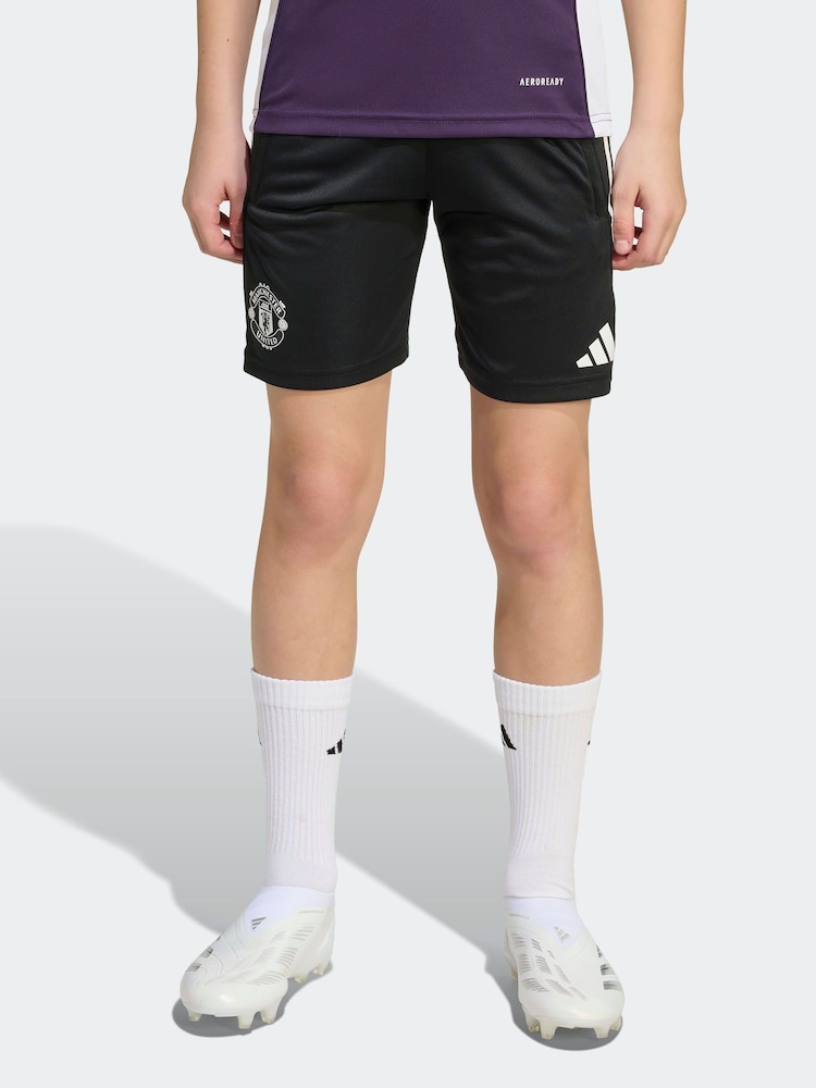 adidas Black/Purple Kids Manchester United Tiro 25 Competition Training Shorts - Image 1 of 6
