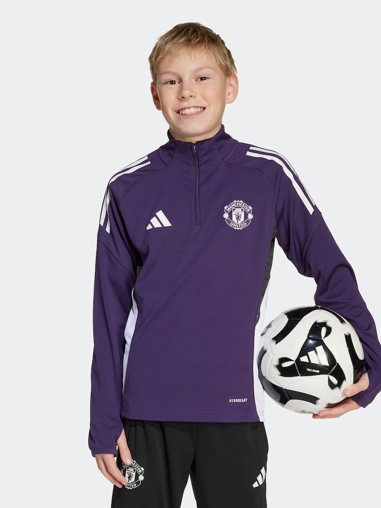 adidas Plum Purple Kids Manchester United Tiro 25 Competition  Sweat top - Image 1 of 6