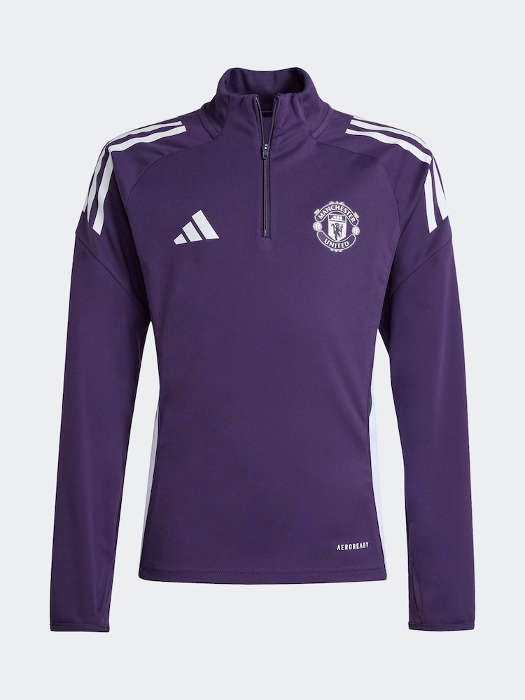 adidas Plum Purple Kids Manchester United Tiro 25 Competition Sweat top - Image 6 of 6 adidas Plum Purple Kids Manchester United Tiro 25 Competition Sweat top - Image 6 of 6