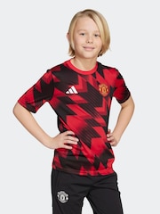 adidas Red Kids Manchester United 25/26 Pre-Match Jersey - Image 1 of 6