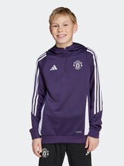 adidas Plum Purple Kids Manchester United Tiro 25 Competition Training Hoodie - Image 1 of 6