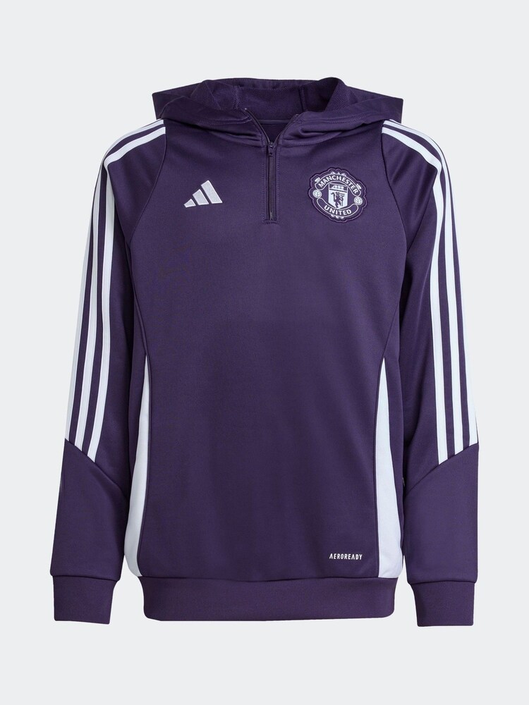adidas Plum Purple Kids Manchester United Tiro 25 Competition Training Hoodie - Image 6 of 6