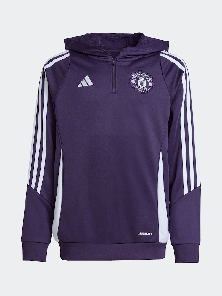 adidas Plum Purple Kids Manchester United Tiro 25 Competition Training Hoodie - Image 6 of 6 adidas Plum Purple Kids Manchester United Tiro 25 Competition Training Hoodie - Image 6 of 6
