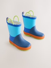 Blue Colour Block Handle Pull On Wellies - Image 2 of 6
