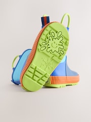 Blue Colour Block Handle Pull On Wellies - Image 4 of 6