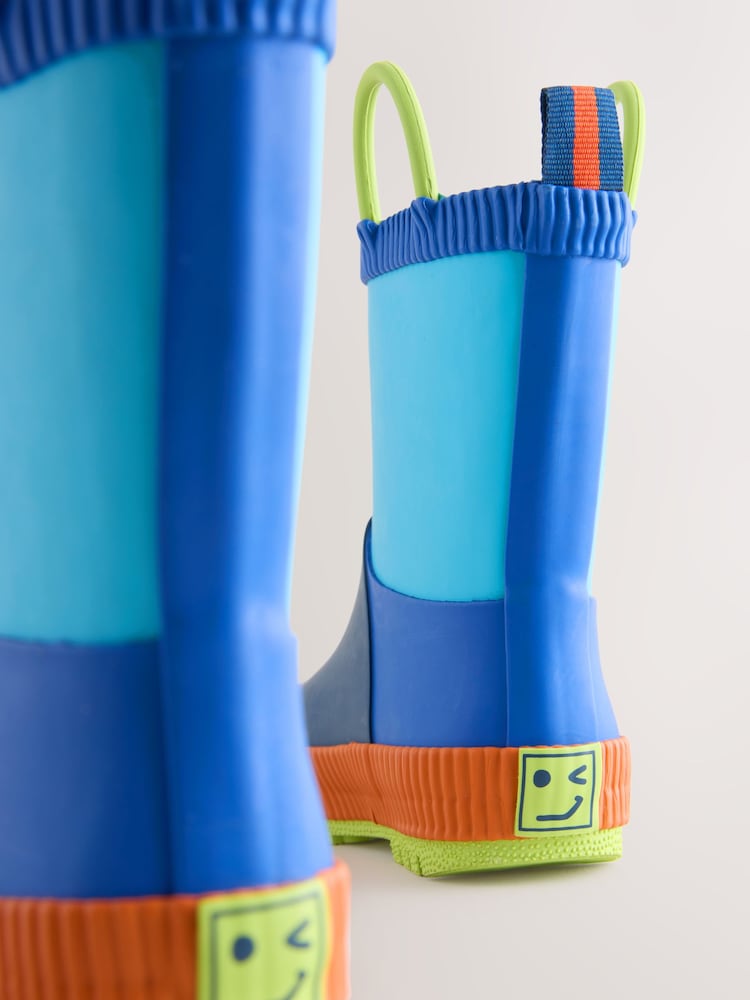 Blue Colour Block Handle Pull On Wellies - Image 6 of 6