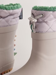 Grey Dinosaur Thermal Thinsulate™ Lined Cuff Wellies - Image 3 of 4