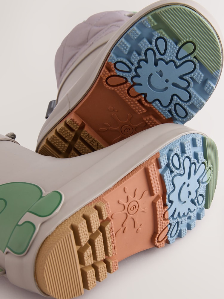 Grey Dinosaur Thermal Thinsulate™ Lined Cuff Wellies - Image 4 of 4