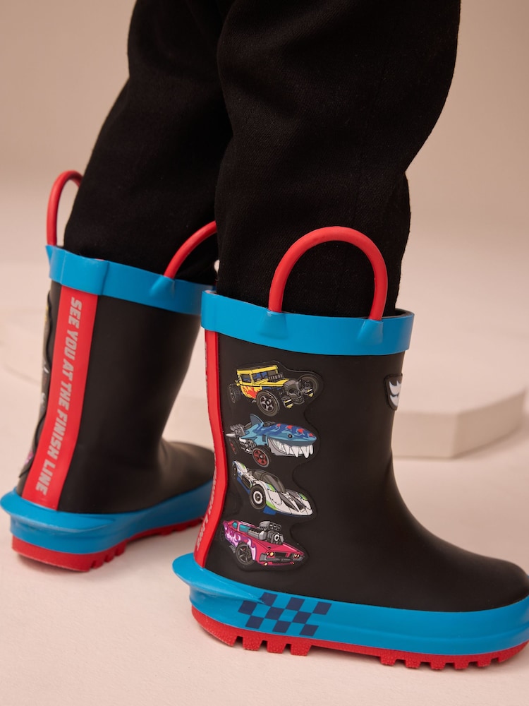 Hot Wheels, Schwarz - Gummistiefel zum Überziehen mit Griff - Bild 1 von 7
