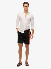 Superdry Black Classic 19 Inch Logo Board Shorts - Image 3 of 6