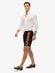 Superdry Black Classic 19 Inch Logo Board Shorts - Image 5 of 6