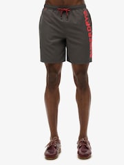 Superdry Graphite Grey Sport Graphic 17 Swim Shorts - Image 1 of 7