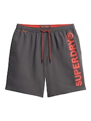 Superdry Graphite Grey Sport Graphic 17 Swim Shorts - Image 6 of 7