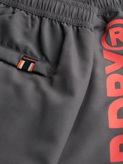 Superdry Graphite Grey Sport Graphic 17 Swim Shorts - Image 7 of 7