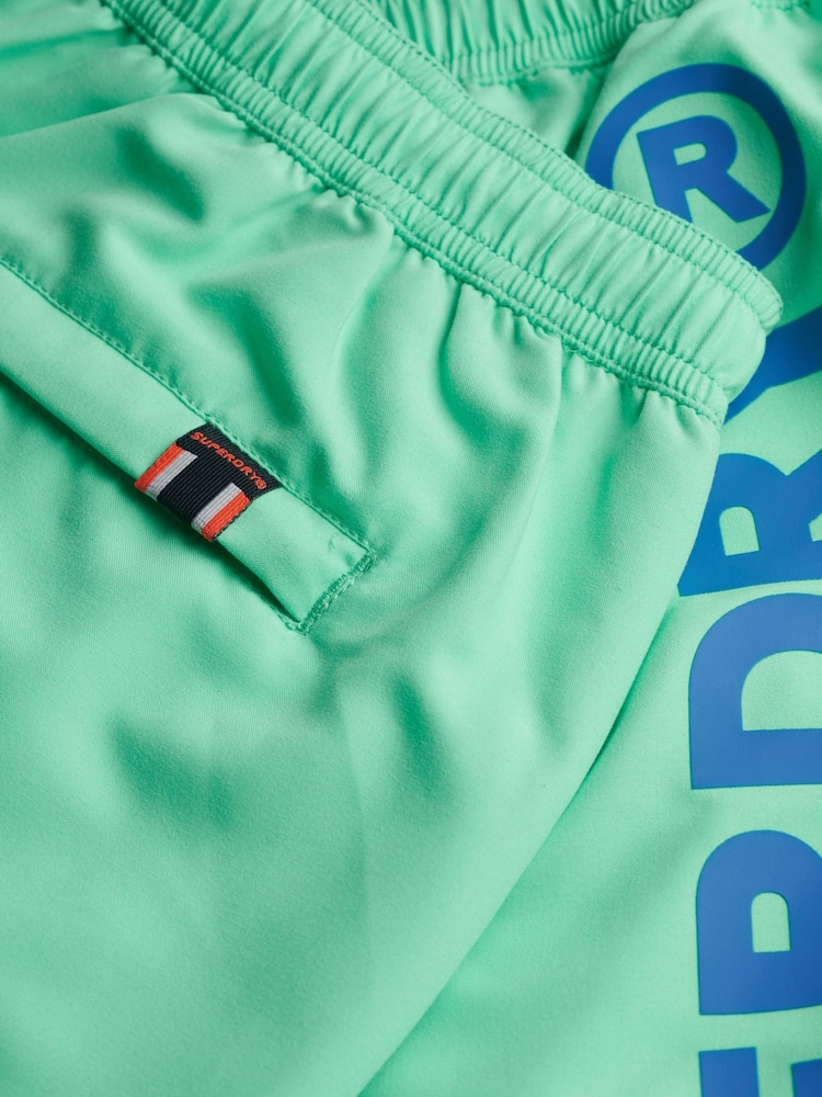 Superdry Green Sport Graphic 17 Swim Shorts - Image 7 of 7
