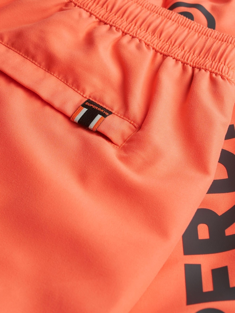 Superdry Coral Pink Sport Graphic 17 Swim Shorts - Image 6 of 6
