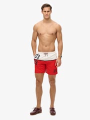 Superdry Red Nautical Logo 17 Swim Shorts - Image 2 of 7