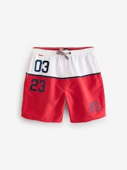 Superdry Red Nautical Logo 17 Swim Shorts - Image 5 of 7