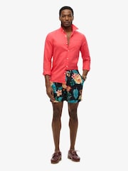 Superdry Blue Hawaiian Print 17 Swim Shorts - Image 2 of 8