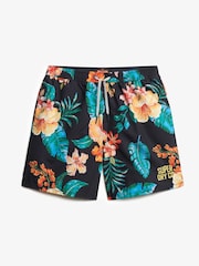 Superdry Blue Hawaiian Print 17 Swim Shorts - Image 7 of 8