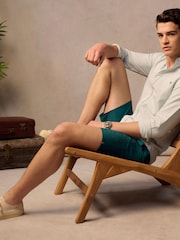 Superdry Teal Blue Premium Emb 17 Swim Shorts - Image 7 of 9