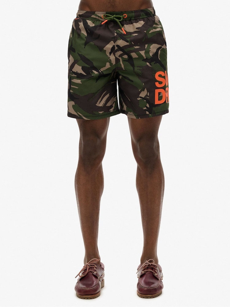 Superdry Camouflage Sportswear Logo 17 Swim Shorts - Image 1 of 8