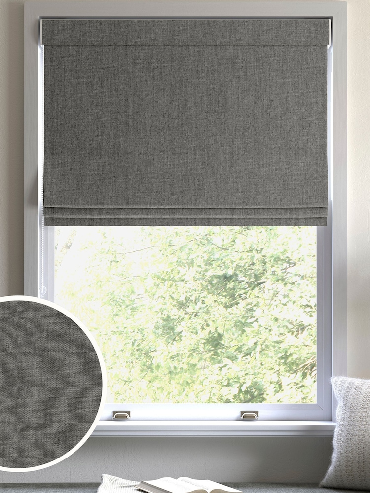 Steel Grey Tela Made to Measure Roman Blind - Image 1 of 6