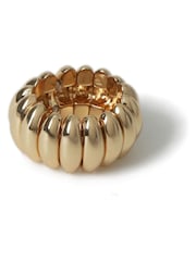Aela Gold Tone Chunky Ridged Stretch Ring - Image 2 of 2