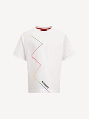 Missoni Multi-colour Zig Zag Logo Short Sleeve White T-Shirt - Image 1 of 3