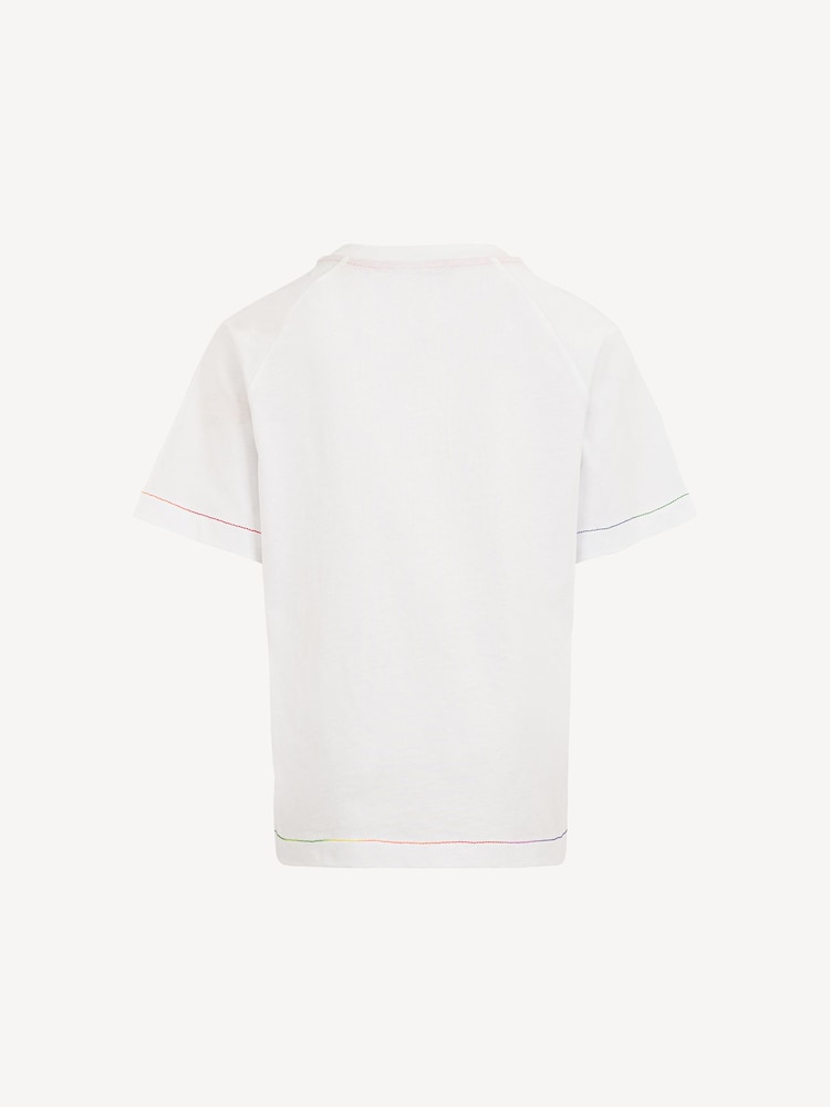Missoni Multi-colour Zig Zag Logo Short Sleeve White T-Shirt - Image 2 of 3