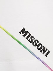 Missoni Multi-colour Zig Zag Logo Short Sleeve White T-Shirt - Image 3 of 3