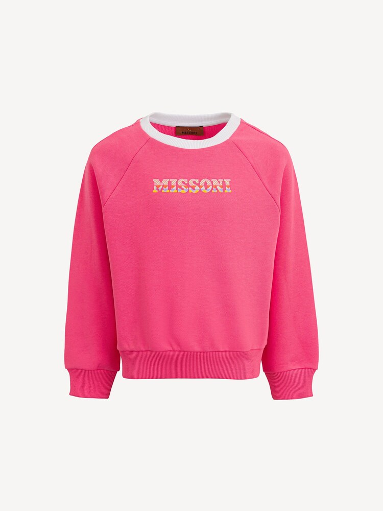 Missoni Pink Long Sleeve Crew Neck Logo Sweatshirt - Image 1 of 3