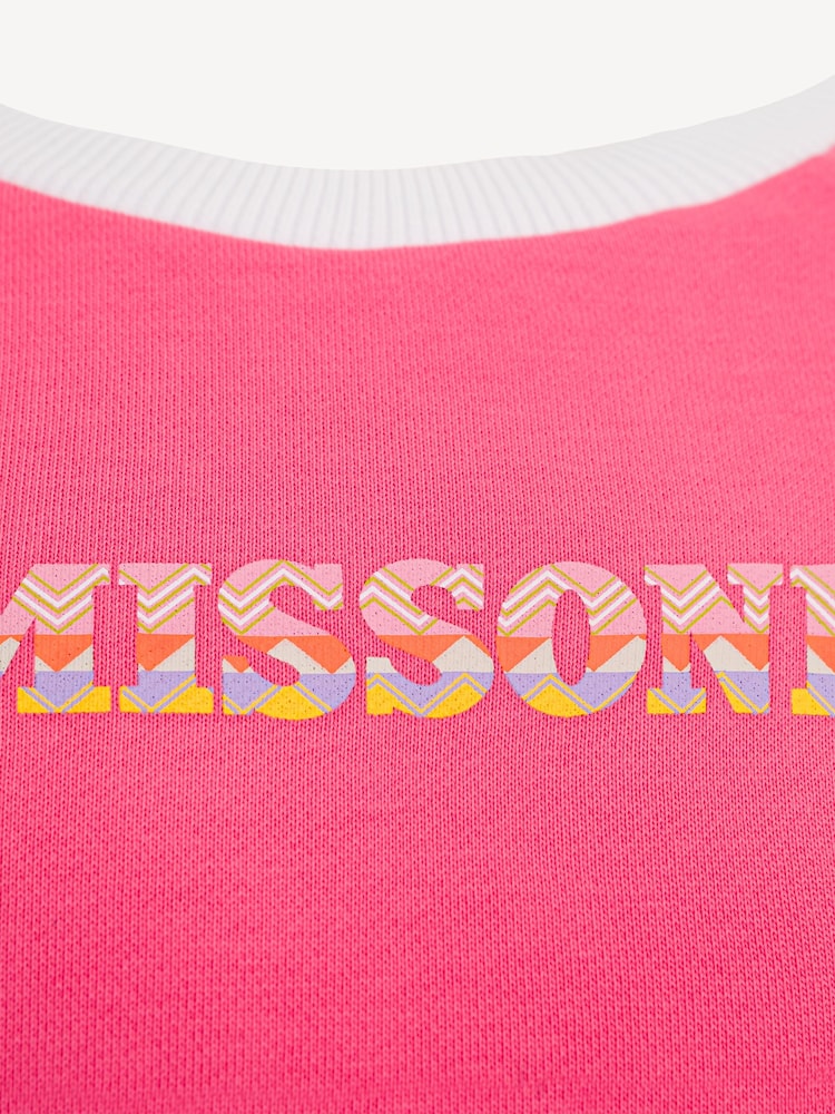 Missoni Pink Long Sleeve Crew Neck Logo Sweatshirt - Image 3 of 3 Missoni Pink Long Sleeve Crew Neck Logo Sweatshirt - Image 3 of 3