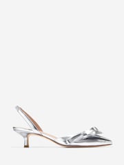 Cole Haan Womens Silver Noella Bow Sling Pumps - Image 1 of 6