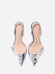 Cole Haan Womens Silver Noella Bow Sling Pumps - Image 3 of 6