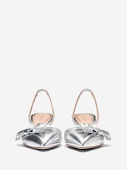 Cole Haan Womens Silver Noella Bow Sling Pumps - Image 4 of 6