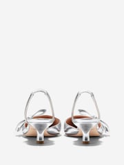Cole Haan Womens Silver Noella Bow Sling Pumps - Image 5 of 6