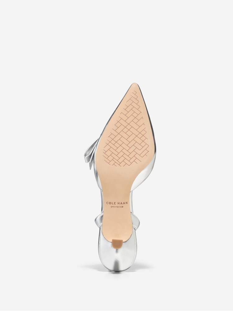 Cole Haan Womens Silver Noella Bow Sling Pumps - Image 6 of 6