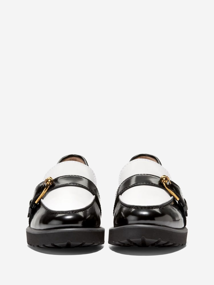 Cole Haan Womens Giani Buckle Black Loafers - Image 2 of 6