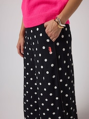 SCAMP & DUDE Black Polka Spot Bolt Wide Leg Trousers - Image 3 of 3