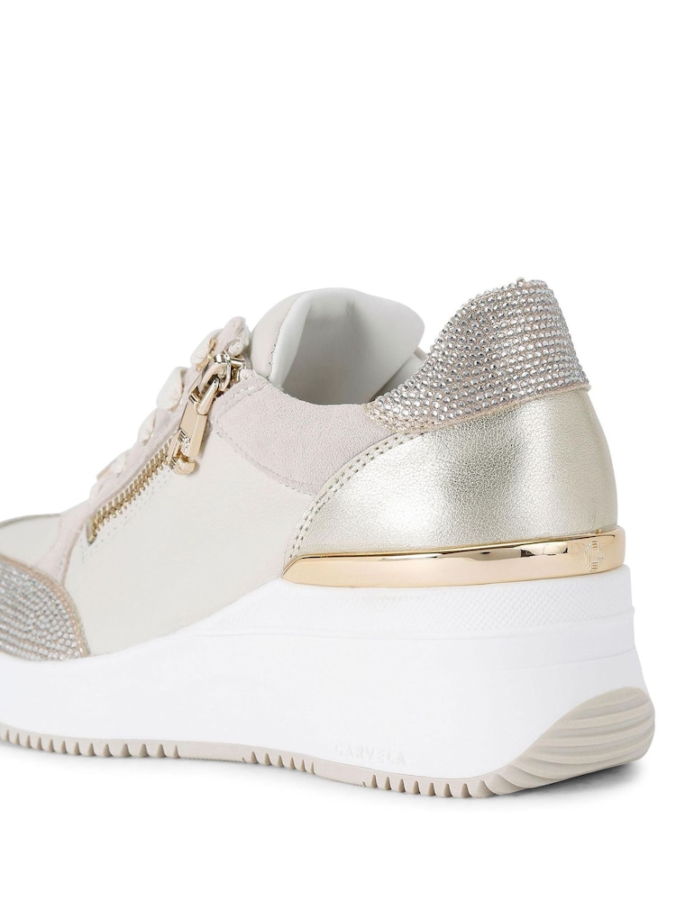 Carvela Skyline Wedge White Sneakers - Image 3 of 4