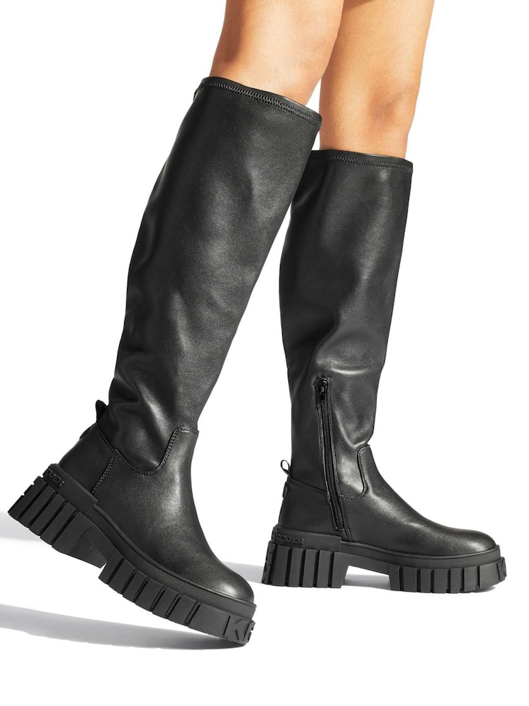 KG Kurt Geiger Black Tegan Sock Knee High 2 Boots - Bild 1 von 5