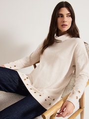 Phase Eight Natural Jennie Oatmeal Eyelet Snuggle Top - Image 4 of 7
